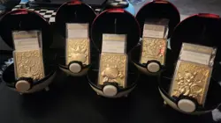 SET of 23K GOLD Plated Vintage Pokemon Trading Cards in Pokeballs (1999) - Image 2