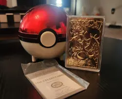 SET of 23K GOLD Plated Vintage Pokemon Trading Cards in Pokeballs (1999) - Image 3