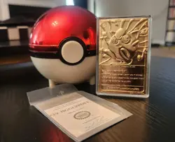 SET of 23K GOLD Plated Vintage Pokemon Trading Cards in Pokeballs (1999) - Image 5