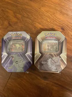 Lot Of 2 New Selaed Pokemon Tins Box Walgreens 03-2026 Version Slakoth Tyranitar - Image 1