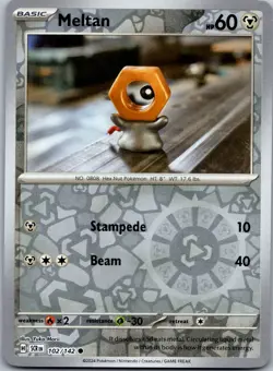 Meltan 102/142 - SV07: Stellar Crown Pokemon TCG NM Reverse Holofoil - Image 1
