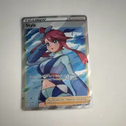 Pokemon Skyla Ultra Rare Full Art Holo 072/072 Shining Fates Trainer - Image 1