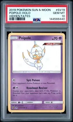 PSA 10 POIPOLE-HOLO 2019 POKEMON SUN & MOON HIDDEN FATES #SV19 - Image 1