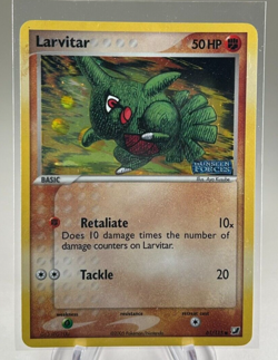 2005 Pokemon EX Unseen Forces Larvitar 61/115 Stamped Reverse Holo Common LP/MP - Image 1