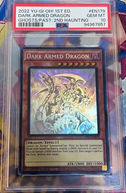 2022 Yu-Gi-Oh! 1st Edition Dark Armed Dragon Ghost Rare PSA 10 - Image 1
