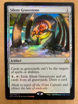 MTG 1x FOIL Silent Gravestone # 182 Rivals of Ixalan Magic the Gathering x1 NM - Image 1