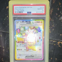 Pokemon Pikachu ex Ultra Rare Holo PSA 10 Sv08 Surging Sparks 219/191 2024 - Image 2