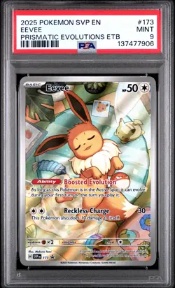2025 POKEMON SVP EN-SV BLACK STAR PROMO #173 EEVEE PSA 9 - Image 1