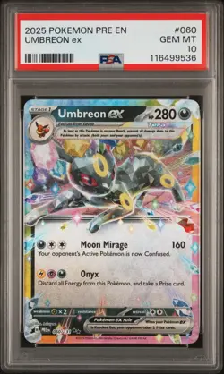 2025 Pokemon Prismatic Evolutions Umbreon Ex Surprise Box #060 PSA 10 - Image 1