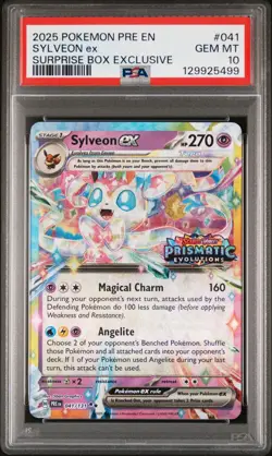 2025 Pokemon Prismatic Evolutions Sylveon Surprise Box Exclusive PSA 10 #41 - Image 1