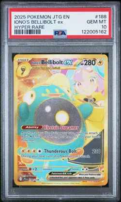 2025 Pokemon Journey Together Iono's Bellibolt ex Hyper Rare PSA 10 #188 - Image 1