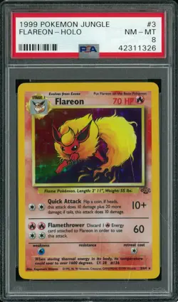 Pokemon Jungle Flareon 3/64 PSA 8 - Image 1