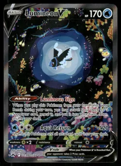 Pokemon Cards Lumineon V GG39/GG70 Crown Zenith Galarian Gallery Holo V Rare NM - Image 1