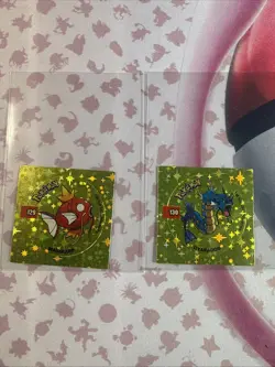 2001 Taps Gold Holo Gyrados Magikarp Pog Stickers Pokemon Non-TCG - Image 1