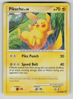 Pikachu 70/100 Common Stormfront Pokemon MP - Image 1