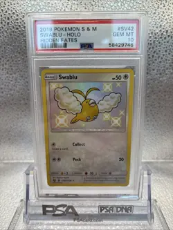 2019 POKEMON SUN & MOON HIDDEN FATES #SV42 SWABLU-HOLO PSA 10 - Image 2