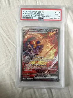 Pokemon TCG Team Rockets Moltres EX Card 229/182 PSA 9 - Image 1