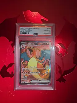 PSA 10 GEM MINT Charizard EX #183 Ultra Rare Full Art 2023 Pokemon Mew En-151 - Image 1