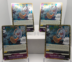 Gum-Gum Lightning Playset OP09-077 x4 - PRB02 Pirate Foil Reprint - One Piece - Image 1