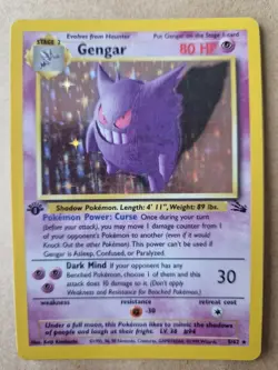 Gengar 1st Edition Holo - *Excellent*/ LP Condition Fossil Pokemon Card 5/62 - Image 1
