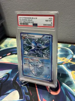 PSA 8 NM-MT CRACKED ICE #23 GLACEON-HOLO 2013 POKEMON BLACK WHITE PLASMA FREEZE - Image 3