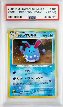 Pokemon PSA 10 Light Azumarill 184 Holo Japanese Neo 4 - Image 1