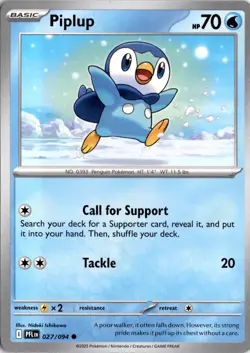 Piplup - 027/094 ME02: Phantasmal Flames Pokemon Card TCG - Image 1
