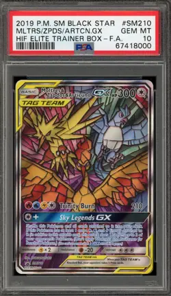 Pokemon Moltres & Zapdos & Articuno GX Hidden Fates ETB FA Promo SM210 PSA 10 - Image 1
