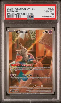 [PSA 10] Mimikyu 075 Paldean Fates Elite Trainer Box ETB Promo SVP POKEMON - Image 1