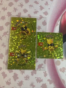 2001 Taps Gold Holo Alakazam Kadabra Abra Pog Stickers Pokemon Non-TCG - Image 1