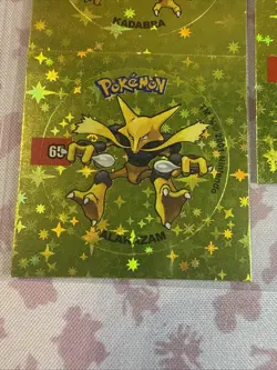 2001 Taps Gold Holo Alakazam Kadabra Abra Pog Stickers Pokemon Non-TCG - Image 2