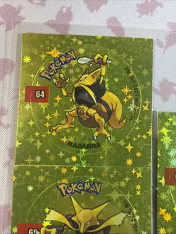 2001 Taps Gold Holo Alakazam Kadabra Abra Pog Stickers Pokemon Non-TCG - Image 3