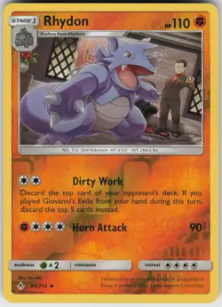 Reverse Holo Rhydon 94/214 Uncommon SM - Unbroken Bonds NM - Image 1