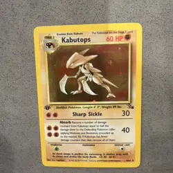Pokemon TCG Kabutops 1st Edition Fossil Holo Rare 9/62 60 HP 1999 - Image 1
