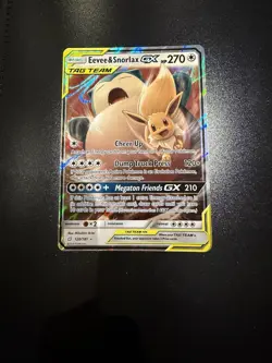 Eevee & Snorlax GX 120/181 Team Up Sun Moon Tag Team Holo Card - Image 1