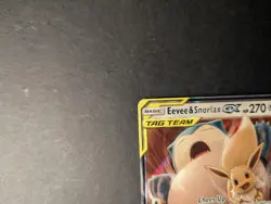 Eevee & Snorlax GX 120/181 Team Up Sun & Moon Tag Team Holo Card - Near Mint - Image 3