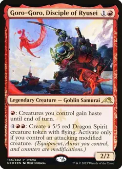 Goro-Goro, Disciple of Ryusei (#145) - Foil Promo NEO LP MTG - Image 1