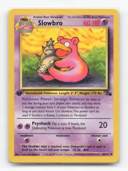 Pokemon TCG - Slowbro 43/62 Moderately Played Uncommon Fossil 1st Edition - Image 1