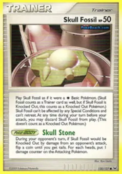 Pokemon - Skull Fossil - 120/127 - Common - Reverse Holo - Platinum - NM - Image 1