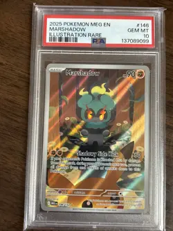 Pokemon TCG Marshadow Illustration Rare Mega Evolution 146/132 PSA 10 - Image 1