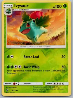 Ivysaur 2/73 Reverse Holo Shining Legends LP Pokemon Card - Image 1