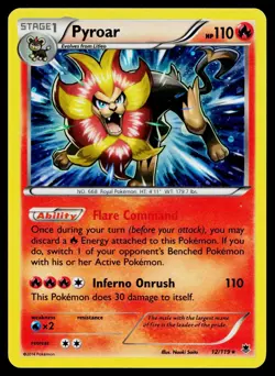 Pyroar 12/119 Cosmo Holo Holo Rare Phantom Forces Pokemon Moderately Played - Image 1