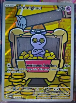 Pokemon TCG Gimmighoul 198/182 SV04: Paradox Rift Illustration Rare Full Art - Image 1