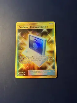 Pokemon Communication 196/181 Sun & Moon Team Up Gold Secret Rare Card - Image 1