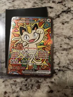 Pokemon TCG Meowth EX 121/88 SIR Special Illustration Rare Perfect Order - Image 1