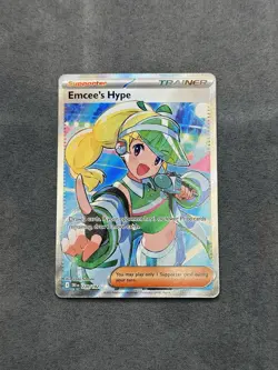 Pokemon TCG Emcee's Hype Trainer 220/182 Ultra Rare Destined Rivals Set - Image 1