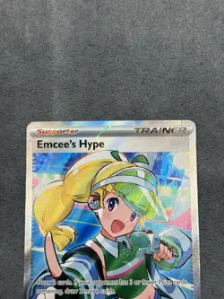 Pokemon TCG Emcee's Hype Trainer 220/182 Ultra Rare Destined Rivals Set - Image 2