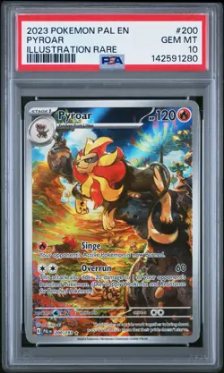 2023 POKEMON PAL EN-PALDEA EVOLVED ILLUSTRATION RARE #200 PYROAR PSA 10 - Image 1