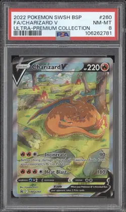 Charizard V 2022 Pokemon Sword & Shield Promos SWSH260 UPC Promo PSA 8 - Image 1
