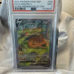 Pokemon Charizard V SWSH260 SWSH: Sword & Shield Promo Full Art Holo PSA 9 - Image 1
